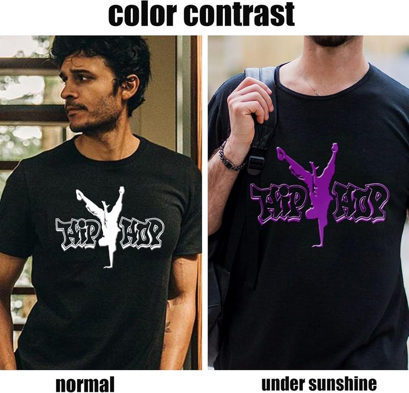 TransWonder UV Color Changing Puff Vinyl Heat Transfer 3D Foaming Heat Transfer Vinyl - 12"x6' Color Changing Puff Vinyl for T Shirts Compatible with Cricut Air or Maker(White to Purple) - Image 3